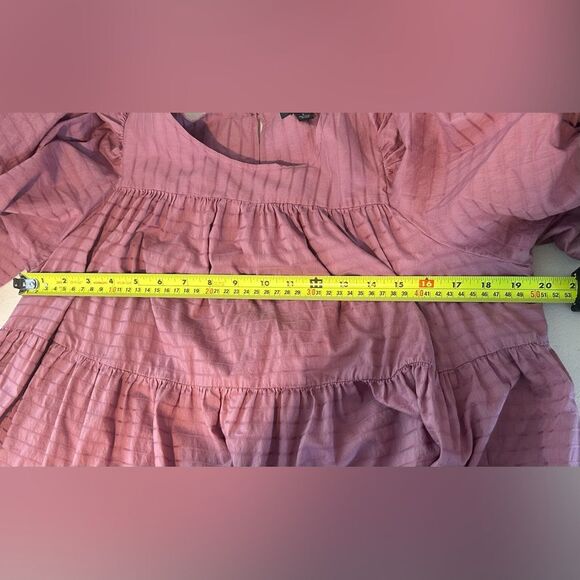 Summersalt S Cotton Swing Tiered Mini Dress Plum Cottagecore Bohemian Oversized - Picture 8 of 9